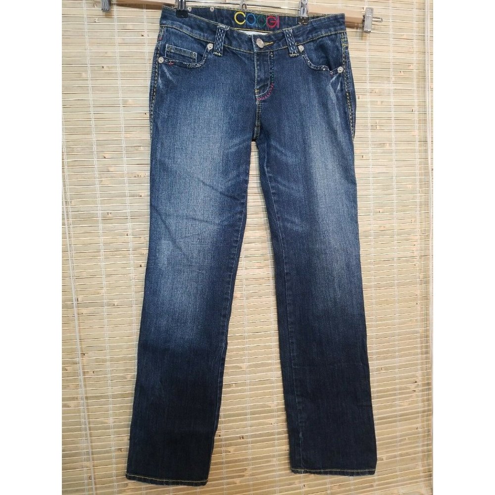 COOGI WOMEN'S JEANS DISTRESSED EMBELLISHED SZ 9/10